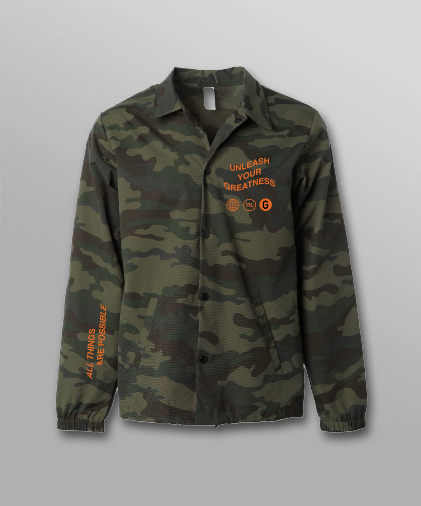 Unleash Your Greatness Camo Jacket
