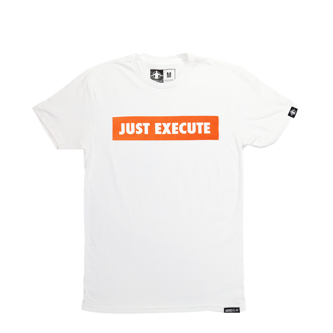 Just Execute T-Shirt - White/Orange